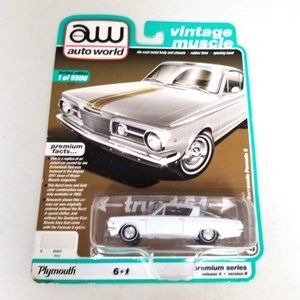 Auto World Vintage Muscle 1965 Plymouth Barracuda Formula S in Hurst Ivory Gold